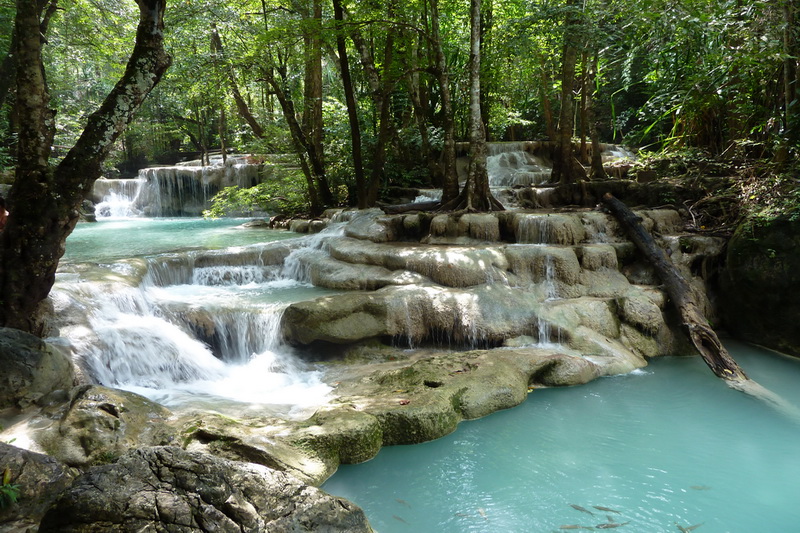 Thailand, Kanchanaburi, Erawan Waterfall